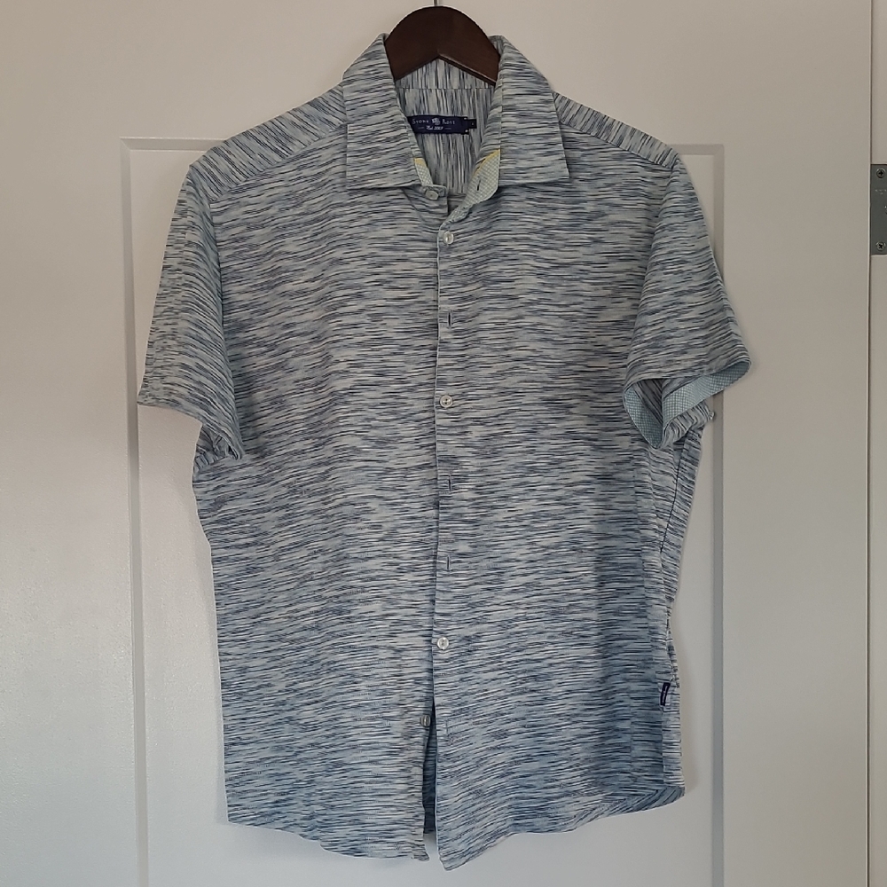 Stone Rose Knit Cotton Short-Sleeve Shirt